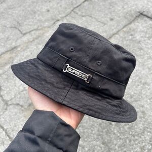 Supreme Name Plate Crusher Black Bucket Hat